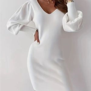 Never worn White dress with lace trim back